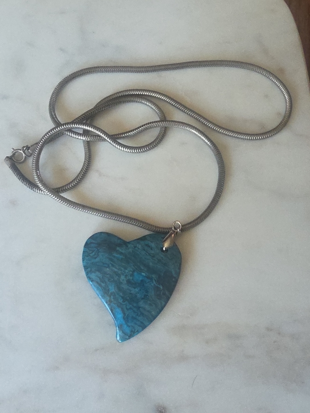 Dyed Agate Heart Necklace
